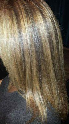 Balayage and lowlights to create dimension.