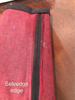 I actually sent the seamstress a YouTube video on how to cut selvedge. She clearly  did not watch it.