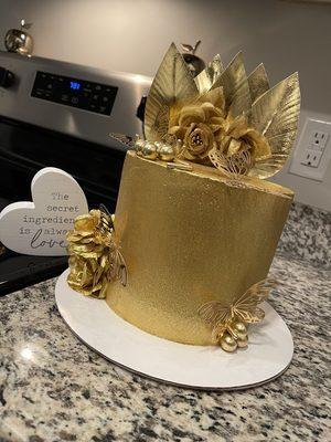 All gold cake