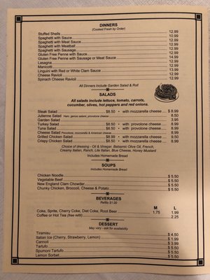 Picture of the menu