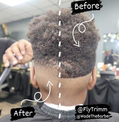 Before & After faded hair cut at Fly Trimm Hair Studio (Queens, NY)