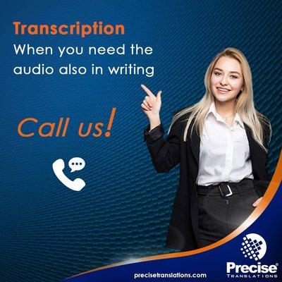 When translating videos or audio files, transcription is an important part of the process to make it right. Call our team, we can help!