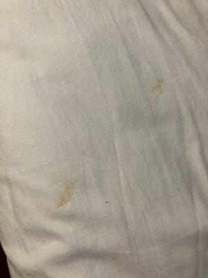 Stains in the bedsheet led me to believe it wasn't washed