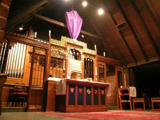 Altar and organ.