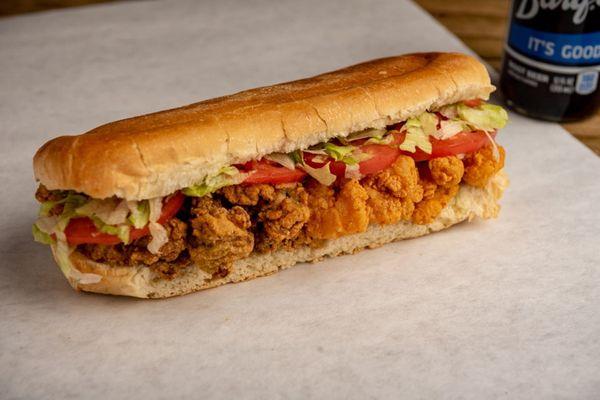 Fried shrimp and oyster poboy.