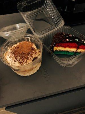 Tiramisu and Rainbow Cake