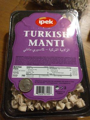 Frozen Turkish Manti - looked like the Pilmän I was looking for, but 1/10th the size. Really good price