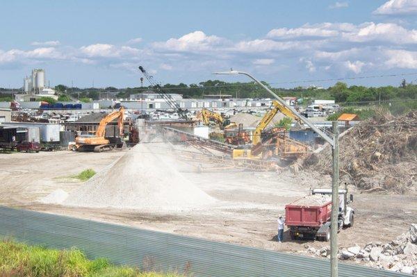 Wide view of our crusher and yard from the road view