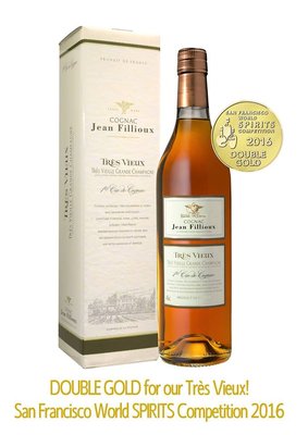 Jean Fillioux Cognac Grande Champagne Tres Vieux with double gold medal from SFSC 2016