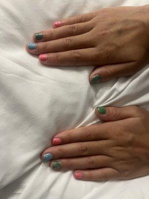 Colorful manicure for my daughter