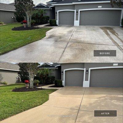 Before and After Driveway Cleaning Parish, FL