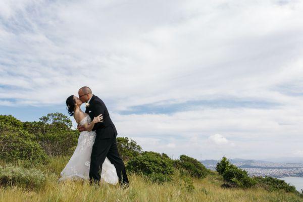 A six hour elopement wedding at the Marin Headlands near San Francisco. Rachel Levine Photography.