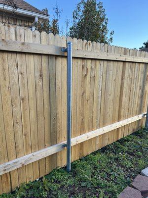 New Cedar fence with metal post!