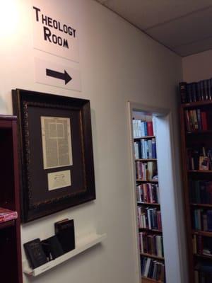 They have a whole theology room with over 8,000 books