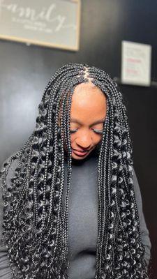 Bohemian knotless braids