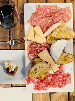 Cheese and meat plate