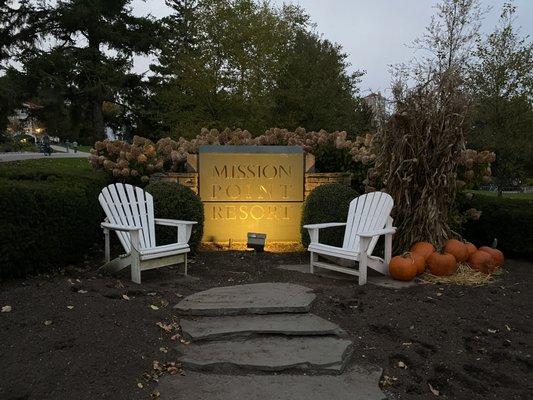 Entrance to the Mission Point grounds.