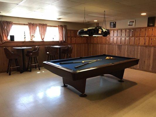 Pool room, open to all.