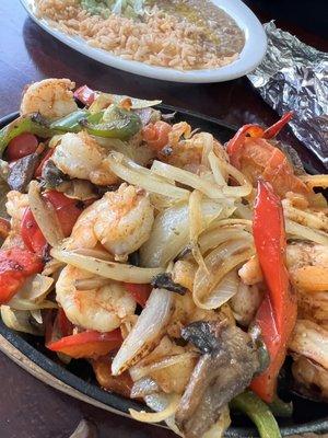 Shrimp fajitas for two