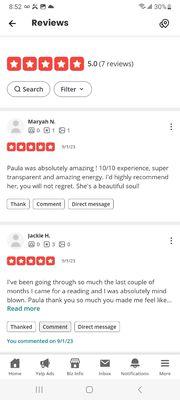 2 new reviews today thank u so much it's a plsute to read you both and give you clarity and direction