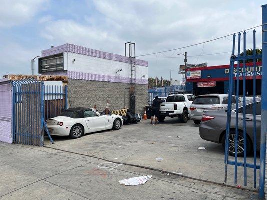 Entrance on Alvarado, across from Winchell's.