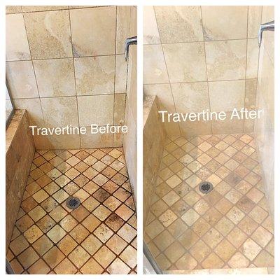 Travertine Shower Restoration