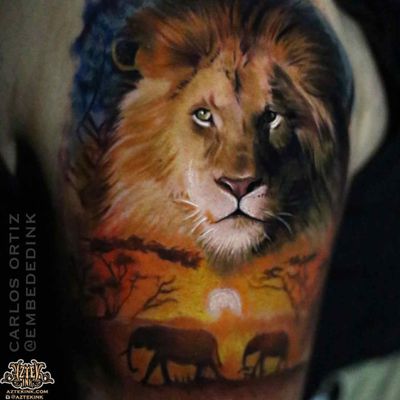 chicago tattoo lion by carlos ortiz realistic tattoo