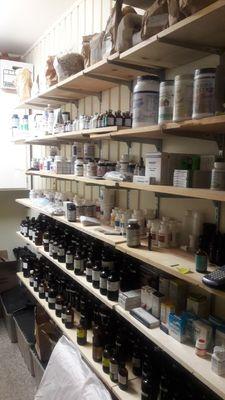 Dispensary supplement shelves