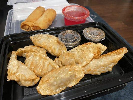 8 Piece Dumplings & Spring rolls