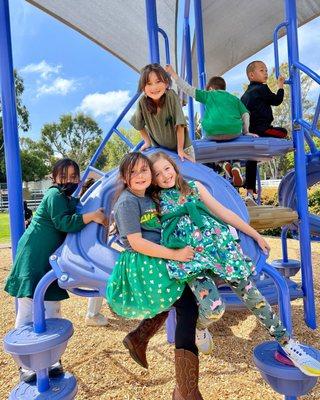 Students enjoying our new playground!