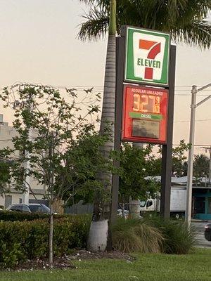 Gas prices.  Sign.