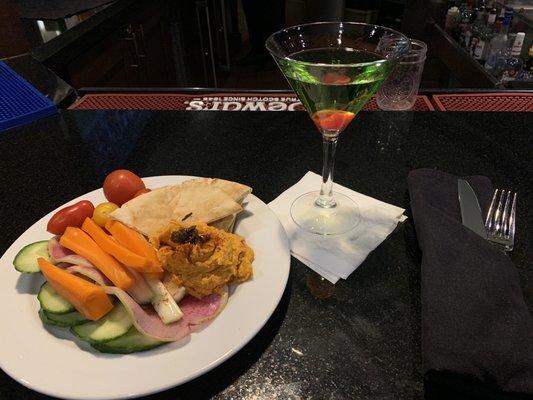 Hummus Plate and Appletini