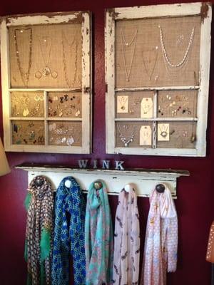 All earrings are just $12! A fantastic collection of scarves, all only $18!