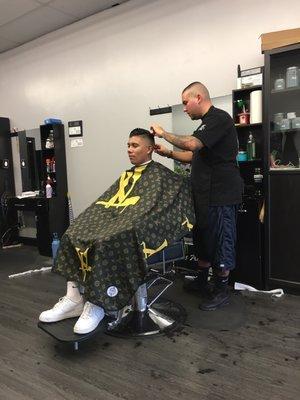 My boy getting that fresh fadeeeee!!!!