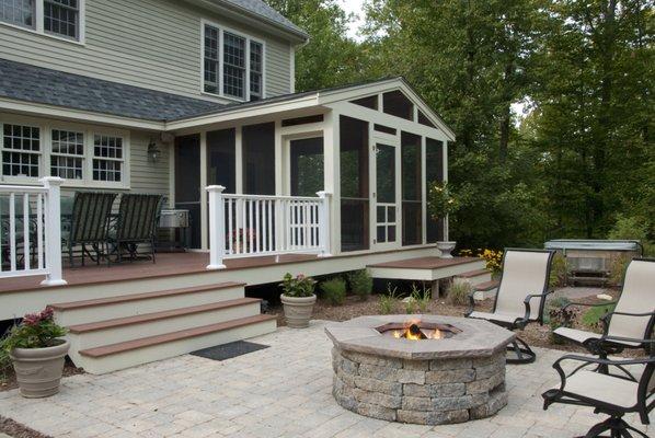 Keep the bugs away with a three season screened room while overlooking your outdoor fire pit, Amherst NH