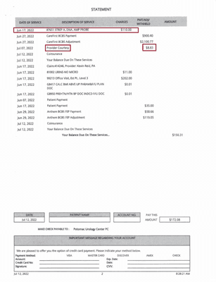 Cost of infection blood testing five times cost of infecting the patient.  patient still pays.