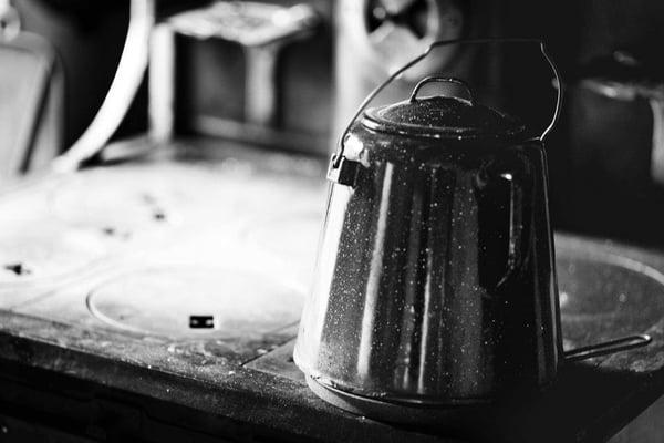 Nothing beats that age old familiar aroma of coffee boiling on the woodstove.