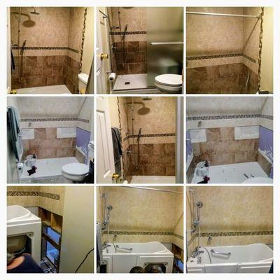 Bathroom remodel; taking out walk-in bathtub and installing a shower