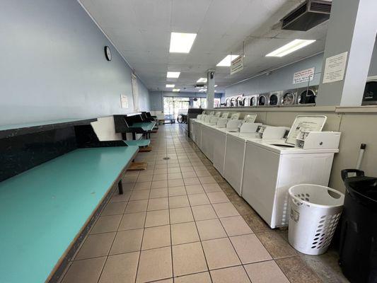 Photo of the laundromat and tables.