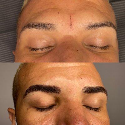 Before and after Microblading - PMU ARTIST -Lip tinting -Lip tattoo - Microblading - Ombré brows - Lash lamination - Brow lamination