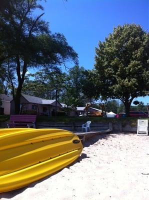 View from beach of resort