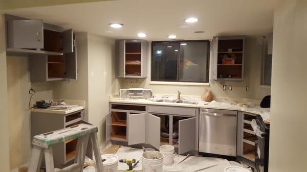 We provide cabinet refinishing