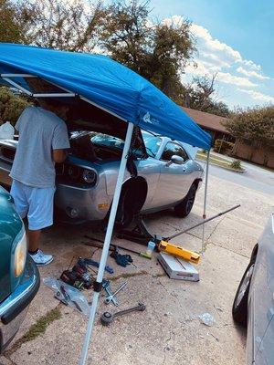 Lower control arm replacement on a dodge challenger