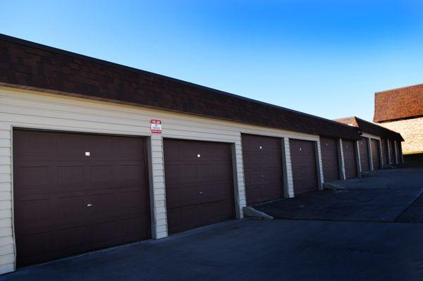 Secure storage garages can be rented for tenants at Valley View Apartments in Gillette, Wyoming.