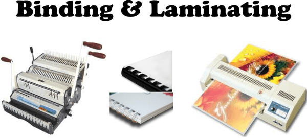 Postal Xpress also does Binding & Laminating.