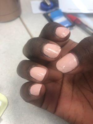 I came in to get gel polish over my natural nails on 4/26  and the picture of my nails is 3 days after getting them done.