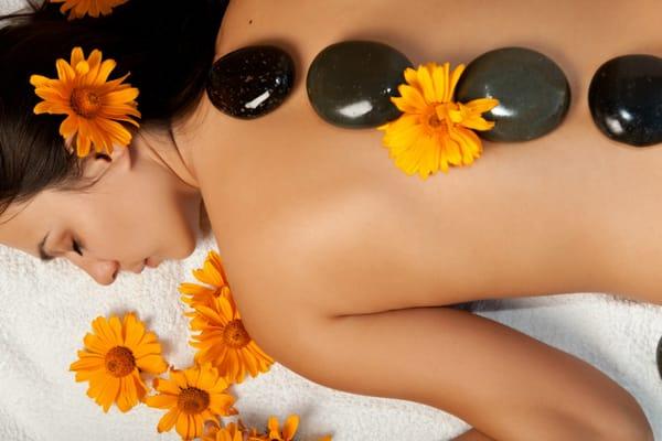 Enjoy hot stone therapy.