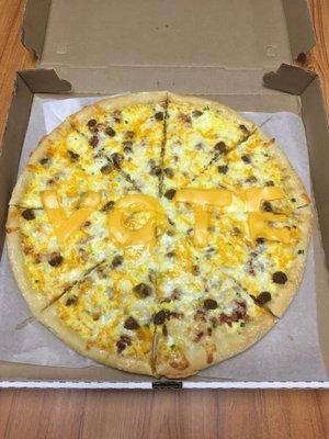 Breakfast Pizza on Election Day Great job Scoofies