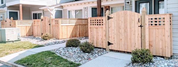 custom cedar patio fence