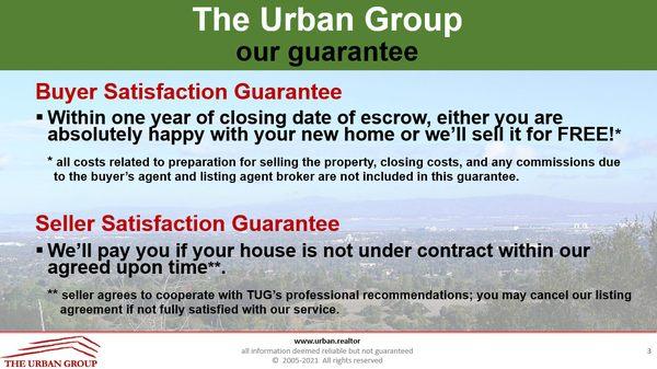 our guarantee to our Sellers  and Buyers